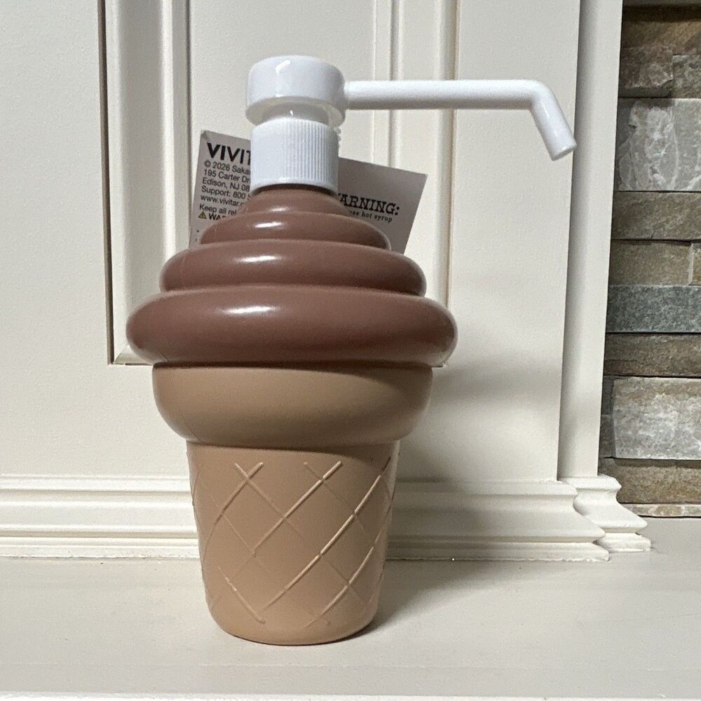 Bullseye’s Playground Ice Cream Cone Shaped Syrup Pump Dispenser 15.2 fl. oz.